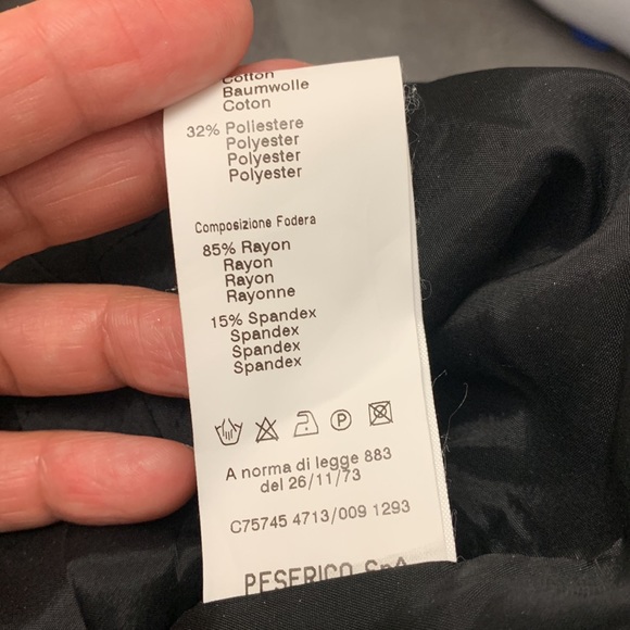 ITALIAN DRESS - PESERICO gray black and white flower design material wool.! - Picture 7 of 7